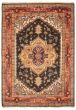 Bordered  Traditional Black Area rug 3x5 Indian Hand-knotted 362154