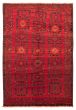Bordered  Traditional Red Area rug 6x9 Turkish Hand-knotted 366059