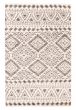 Geometric  Transitional Ivory Area rug 5x8 Indian Hand-knotted 370123