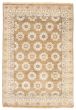 Bordered  Traditional Ivory Area rug 5x8 Indian Hand-knotted 370425
