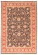Bordered  Traditional Black Area rug Unique Indian Hand-knotted 373773