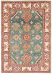 Bordered  Traditional Green Area rug 6x9 Afghan Hand-knotted 375270