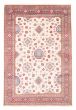 Bordered  Traditional Ivory Area rug 6x9 Afghan Hand-knotted 376847