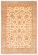 Bordered  Traditional Ivory Area rug 10x14 Afghan Hand-knotted 378876