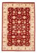 Bordered  Traditional Red Area rug 5x8 Afghan Hand-knotted 378989