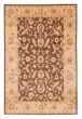 Bordered  Traditional Brown Area rug 6x9 Pakistani Hand-knotted 379081