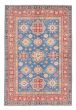 Bordered  Geometric Blue Area rug 3x5 Afghan Hand-knotted 381847