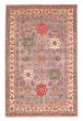 Bordered  Geometric Grey Area rug 10x14 Afghan Hand-knotted 381966