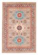Bordered  Geometric Grey Area rug 5x8 Afghan Hand-knotted 382040