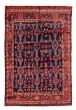 Bordered  Tribal Blue Area rug 4x6 Turkish Hand-knotted 385750