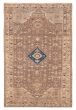 Vintage Brown Area rug 4x6 Turkish Hand-knotted 392163