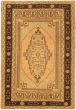 Traditional Brown Area rug 4x6 Turkish Hand-knotted 42875