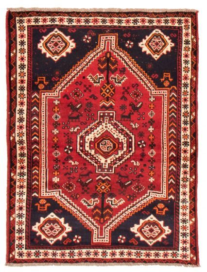 Bordered  Traditional Red Area rug 3x5 Turkish Hand-knotted 370930