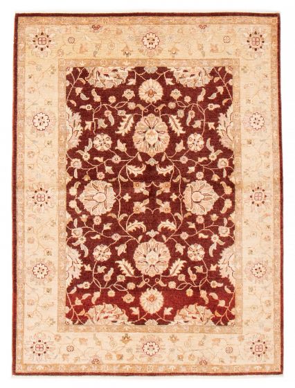 Bordered  Traditional Red Area rug 4x6 Afghan Hand-knotted 379803