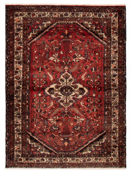 Traditional Red Area rug 4x6 Turkish Hand-knotted 391679