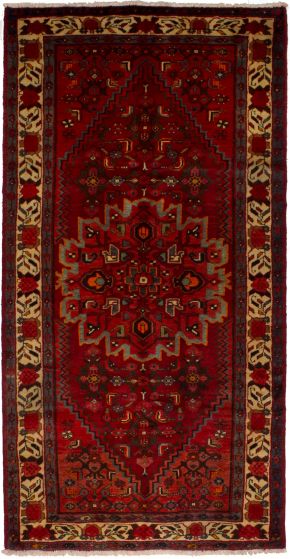 Bordered  Traditional Red Area rug 4x6 Persian Hand-knotted 265439