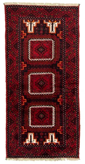 Bordered  Tribal Red Area rug 3x5 Afghan Hand-knotted 332868