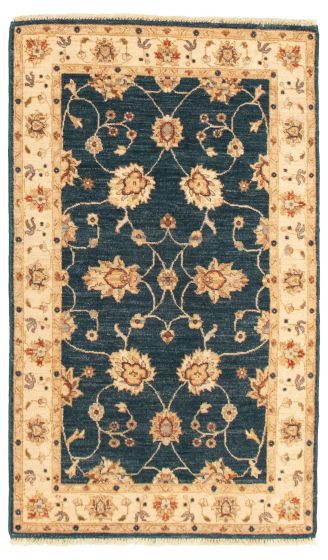 Bordered  Traditional Blue Area rug 3x5 Afghan Hand-knotted 318045
