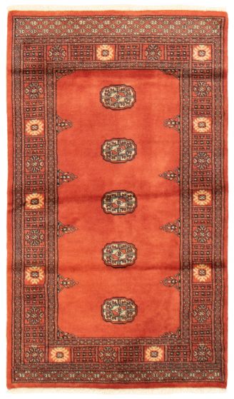Bordered  Tribal Brown Area rug 3x5 Pakistani Hand-knotted 359399