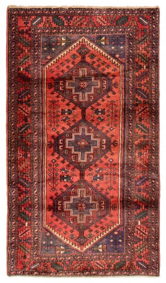 Geometric  Traditional Red Area rug 3x5 Turkish Hand-knotted 393244