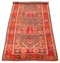Bordered  Tribal Red Area rug Unique Turkish Hand-knotted 317853