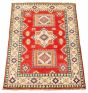 Bordered  Tribal Red Area rug 3x5 Afghan Hand-knotted 329415