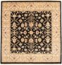 Bordered  Traditional Black Area rug Square Pakistani Hand-knotted 336333
