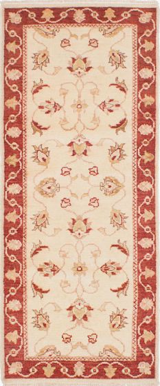 Traditional Ivory Runner rug 6-ft-runner Indian Hand-knotted 223744