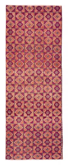 Vintage/Distressed Purple Runner rug 8-ft-runner Turkish Hand-knotted 378057