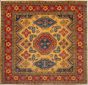 Bordered  Traditional Ivory Area rug Square Afghan Hand-knotted 272519