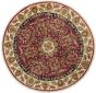 Bordered  Traditional Red Area rug Round Indian Hand-knotted 280399