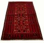 Afghan Rizbaft 3'7" x 6'9" Hand-knotted Wool Red Rug