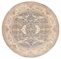 Bordered  Traditional Grey Area rug Round Indian Hand-knotted 356440