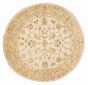 Bordered  Traditional Ivory Area rug Round Pakistani Hand-knotted 376165