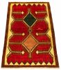 Bordered  Tribal Red Area rug 3x5 Persian Hand-knotted 324242
