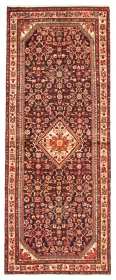 Bordered  Traditional Black Runner rug 9-ft-runner Persian Hand-knotted 365025