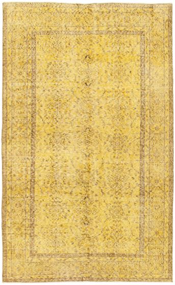 Overdyed  Transitional Yellow Area rug 5x8 Turkish Hand-knotted 327995