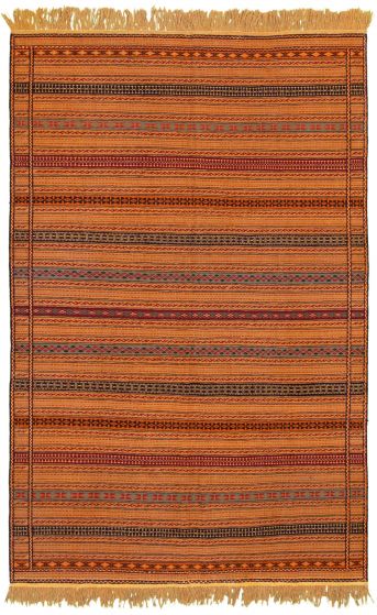 Bohemian  Tribal Brown Area rug 6x9 Turkish Flat-weave 332727