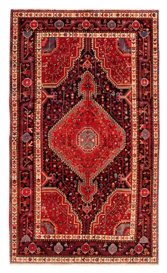 Bordered  Traditional Red Area rug 4x6 Persian Hand-knotted 352594