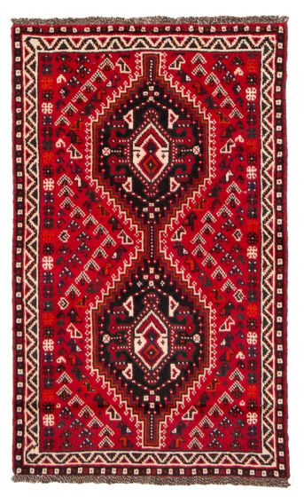 Bordered  Traditional Red Area rug 3x5 Persian Hand-knotted 372953
