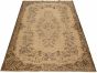 Bordered  Vintage Brown Area rug Unique Turkish Hand-knotted 324102