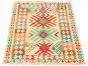 Flat-weaves & Kilims  Geometric Ivory Area rug 3x5 Turkish Flat-weave 330176