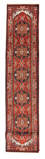 Bordered  Traditional Red Runner rug 22-ft-runner Indian Hand-knotted 344354