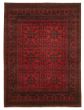 Bordered  Tribal Red Area rug 4x6 Afghan Hand-knotted 313601