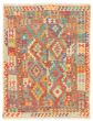 Bordered  Geometric Multi Area rug 4x6 Turkish Flat-weave 329503