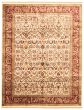 Bordered  Traditional Ivory Area rug 9x12 Indian Hand-knotted 335567