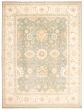 Bordered  Traditional Green Area rug Oversize Indian Hand-knotted 345249