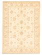 Bordered  Traditional Ivory Area rug 5x8 Afghan Hand-knotted 346479