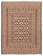 Bordered  Tribal Ivory Area rug 3x5 Afghan Flat-weave 356089