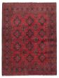 Bordered  Traditional Red Area rug 4x6 Afghan Hand-knotted 359460